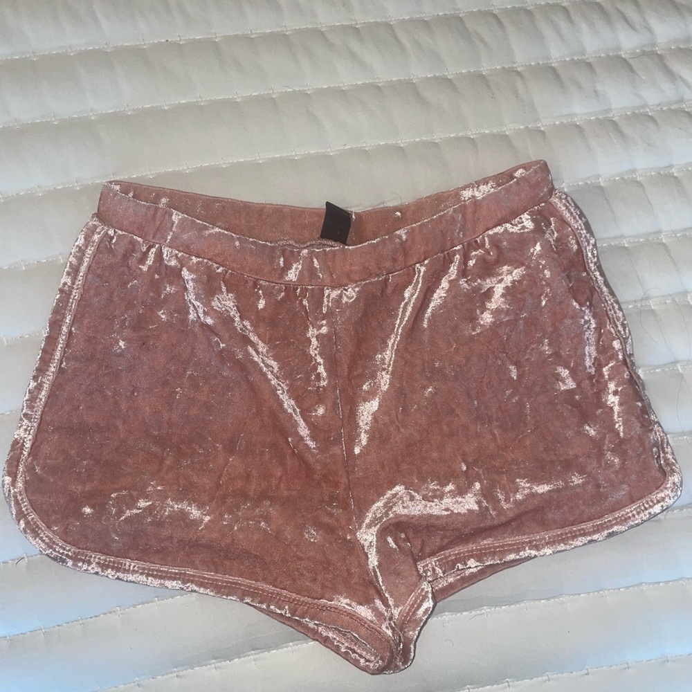 Pink Velvet Shorts